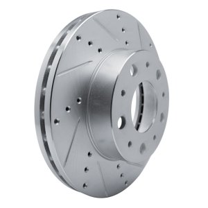 Ram Promaster 1500 Brake Rotor (1) - Front Right - R1 Concepts - Drilled & Slotted - Silver - `14-`25